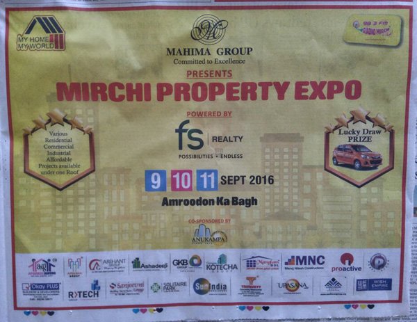 Mirchi Property Expo 2016 – Real Estate Exhibition Poster
